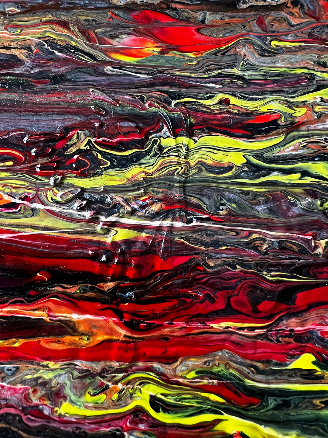 Harmony in Motion: A Captivating Abstract Fluid Pour Painting on canvas. Size 11x14