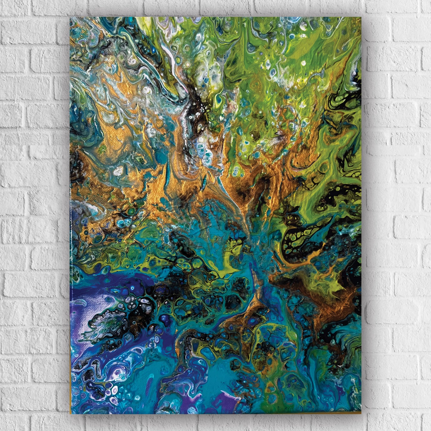 9x12 Acrylic hand made colorful abstract painting on canvas