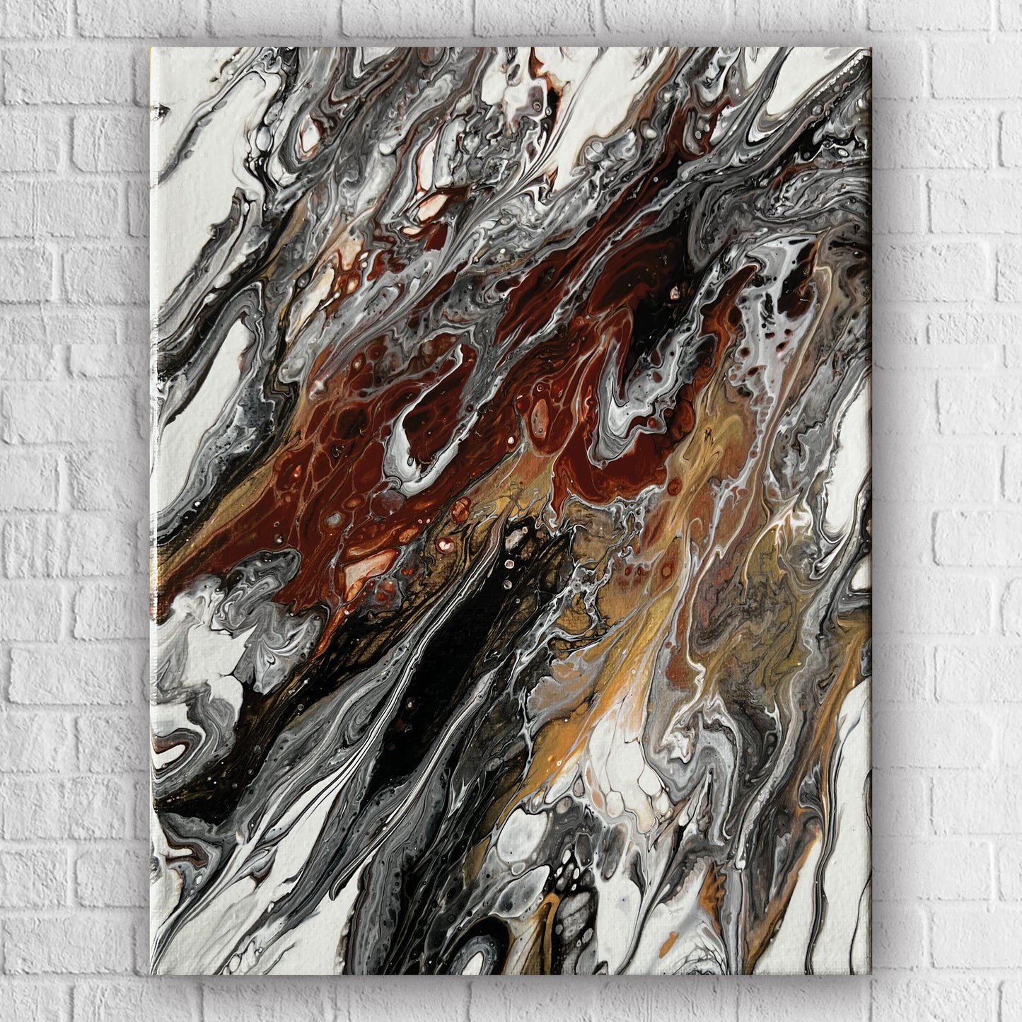 8x10 Acrylic hand made abstract color painting