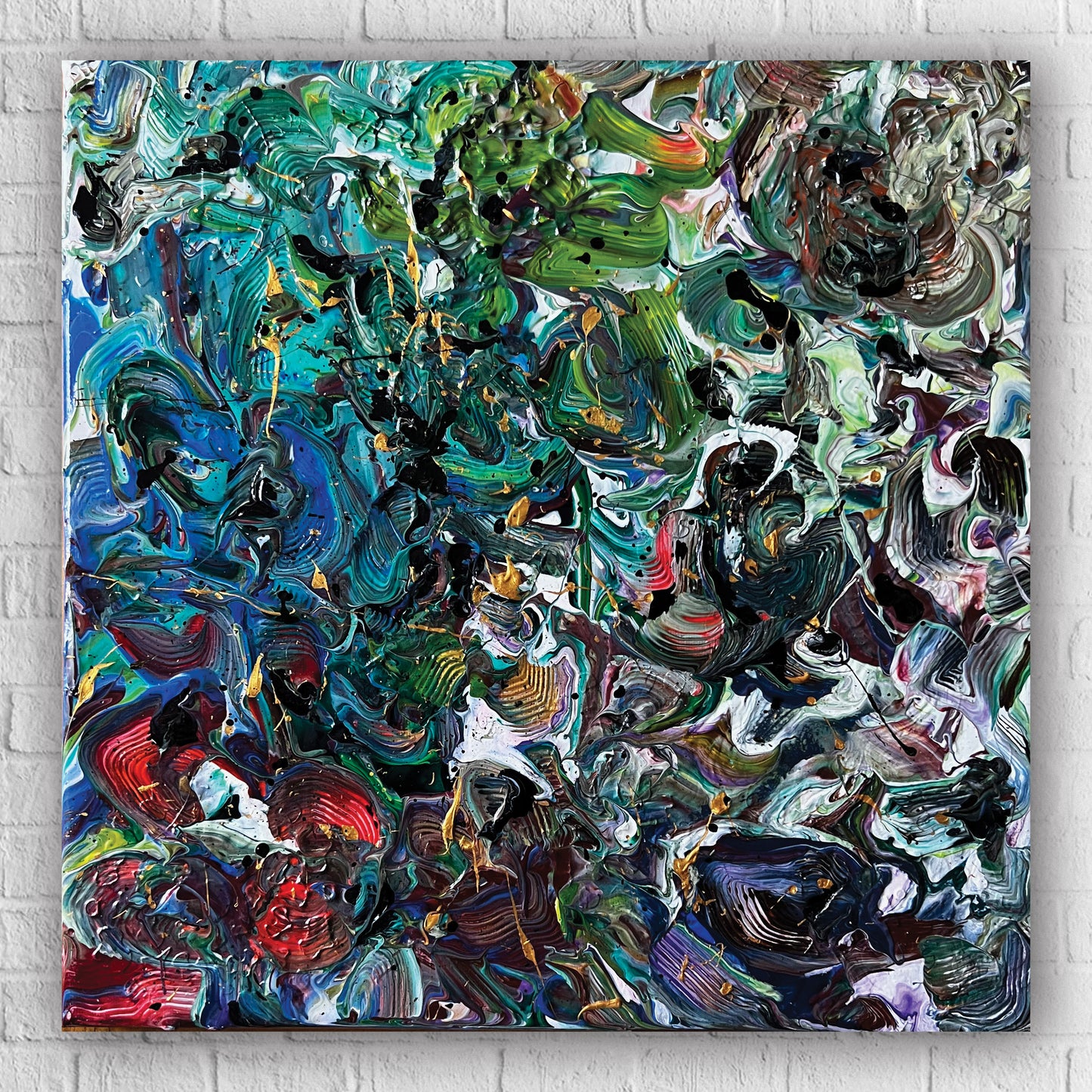 12x12 Acrylic unique and original hand made color painting