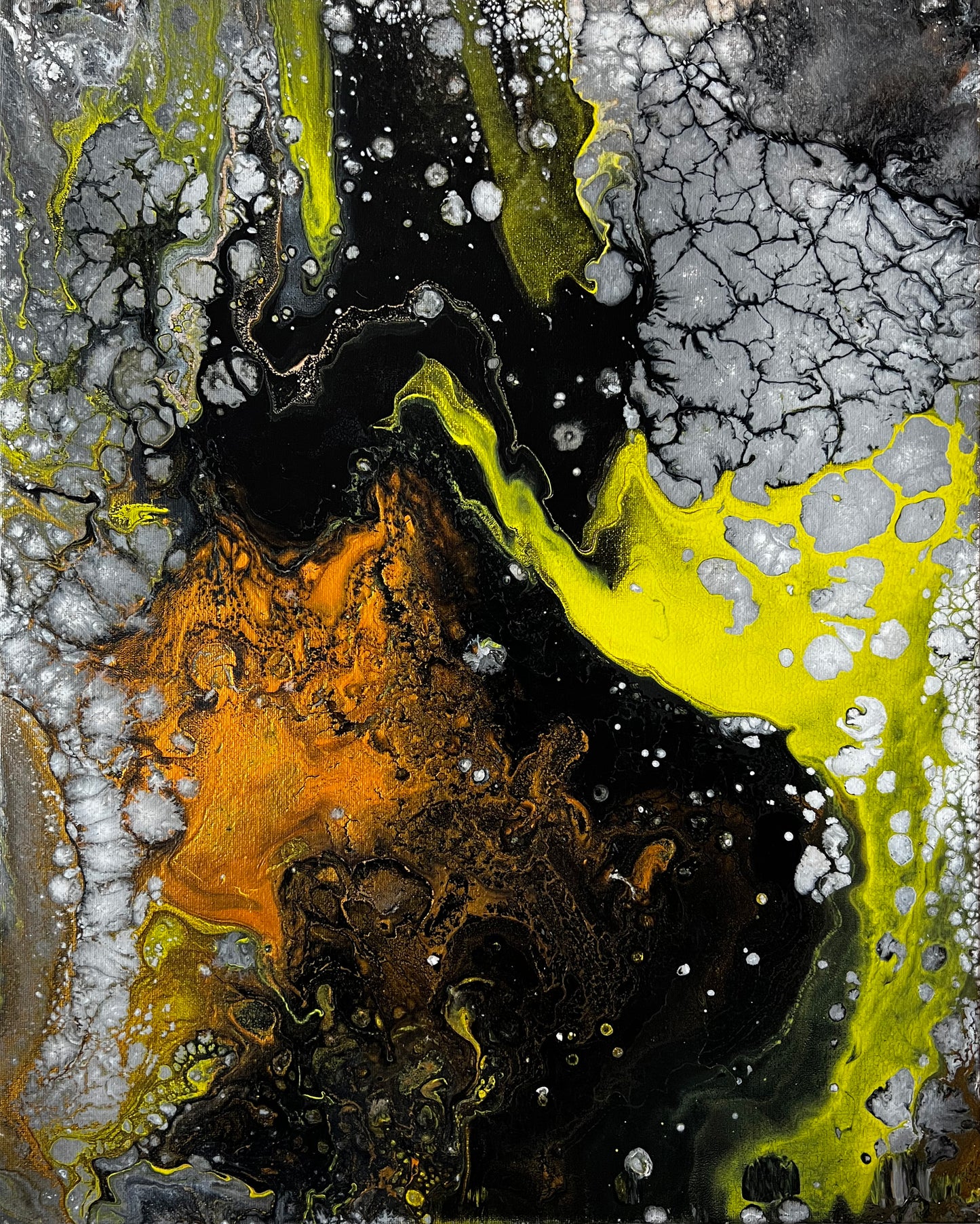 16x20 Acrylic hand made color abstract painting