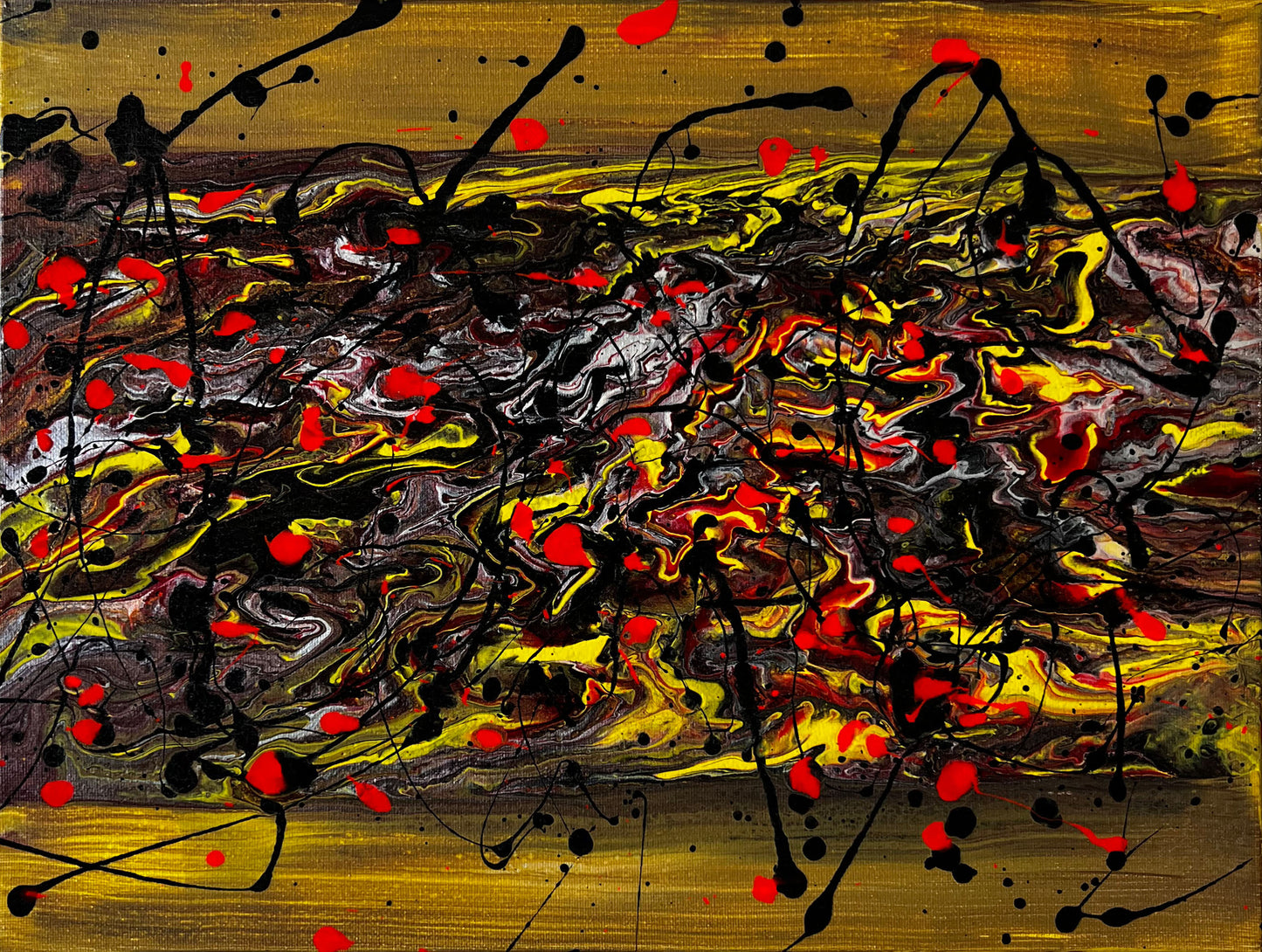 12 inch x 16 inch color abstract unique and original painting on canvas