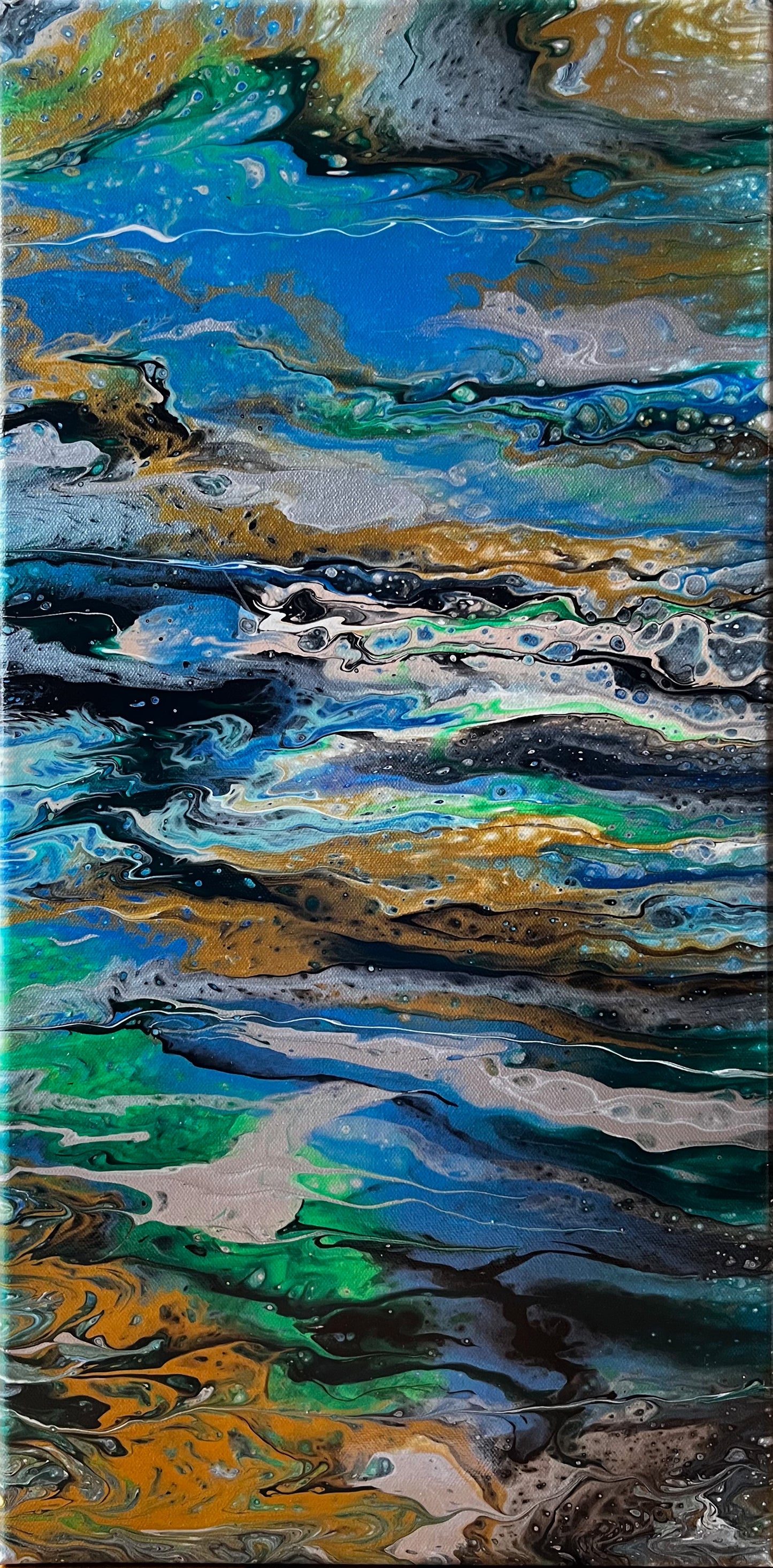 Seven Season River - Acrylic painting - 12x24