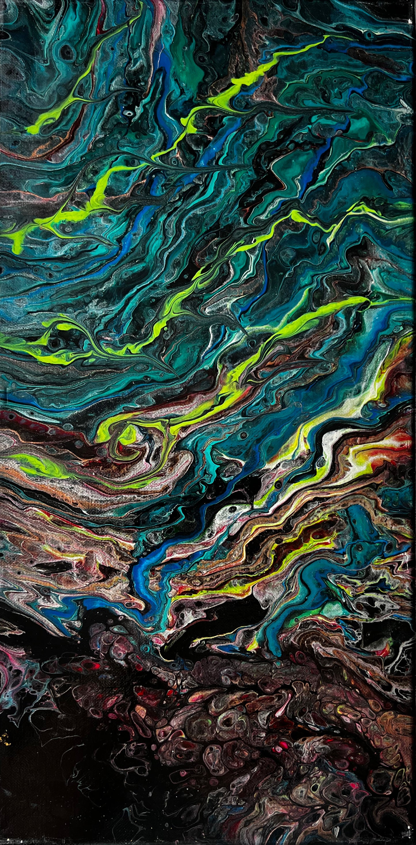 Electric Skies - 10x20 Acrylic hand made abstract painting