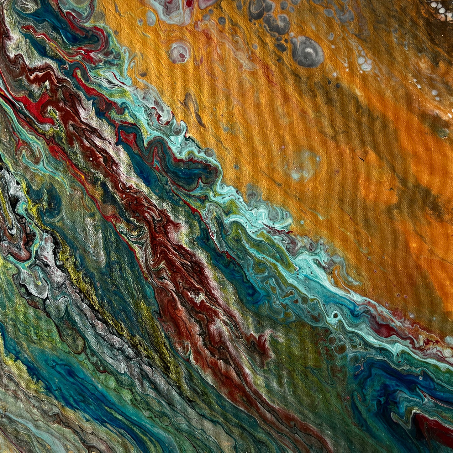 Cosmic Kaleidoscope - 14x14 Acrylic hand made color painting