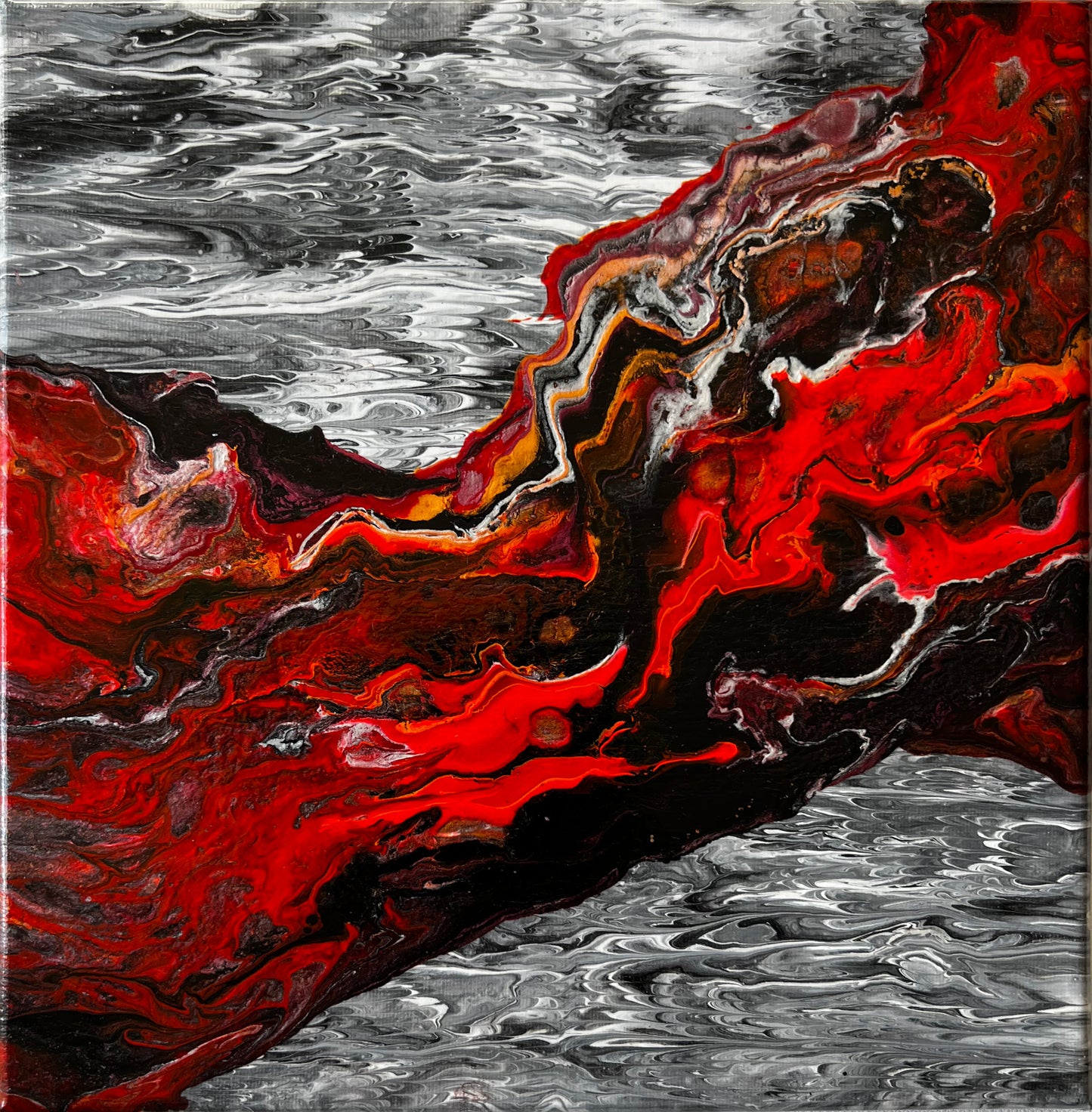 10x10 Acrylic abstract painting on canvas