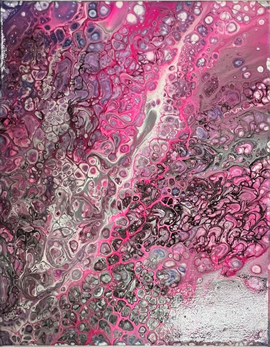 11x14 Acrylic abstract original unique color painting on canvas