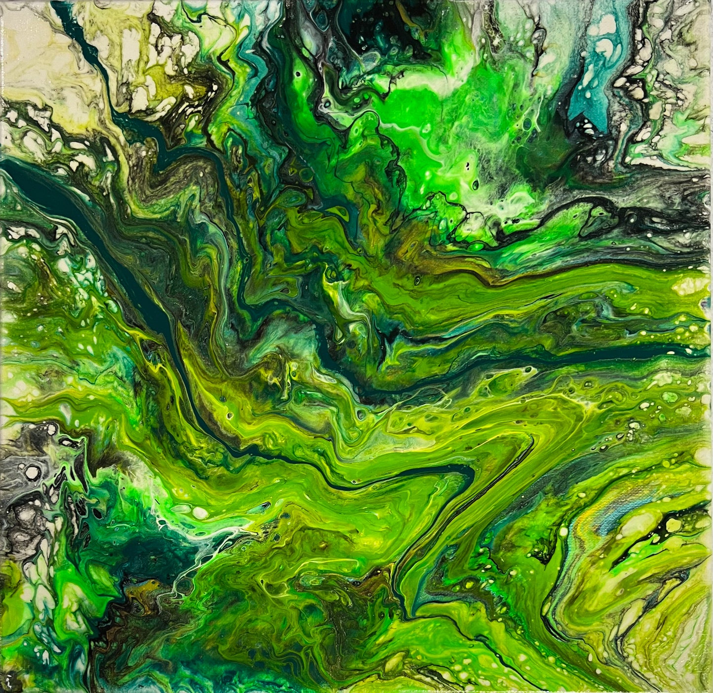 14x14 Acrylic hand made color painting