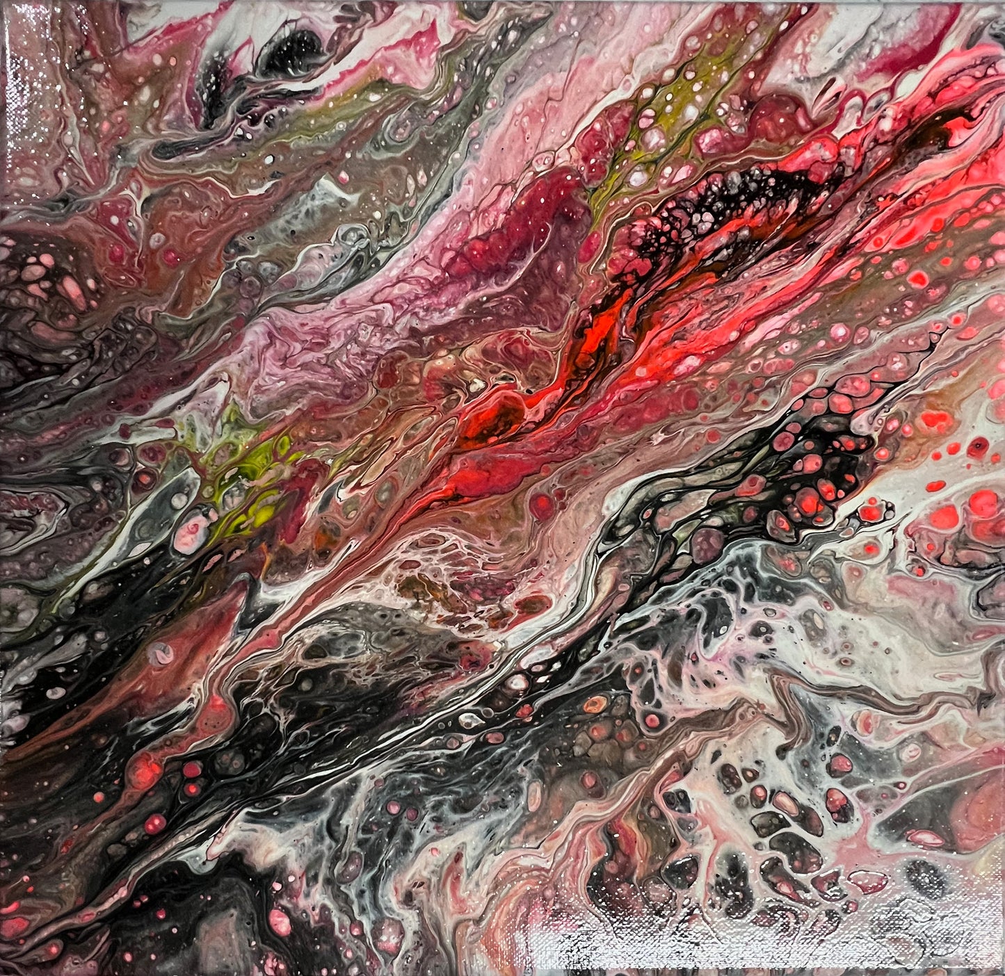 14x14 Acrylic hand made color painting