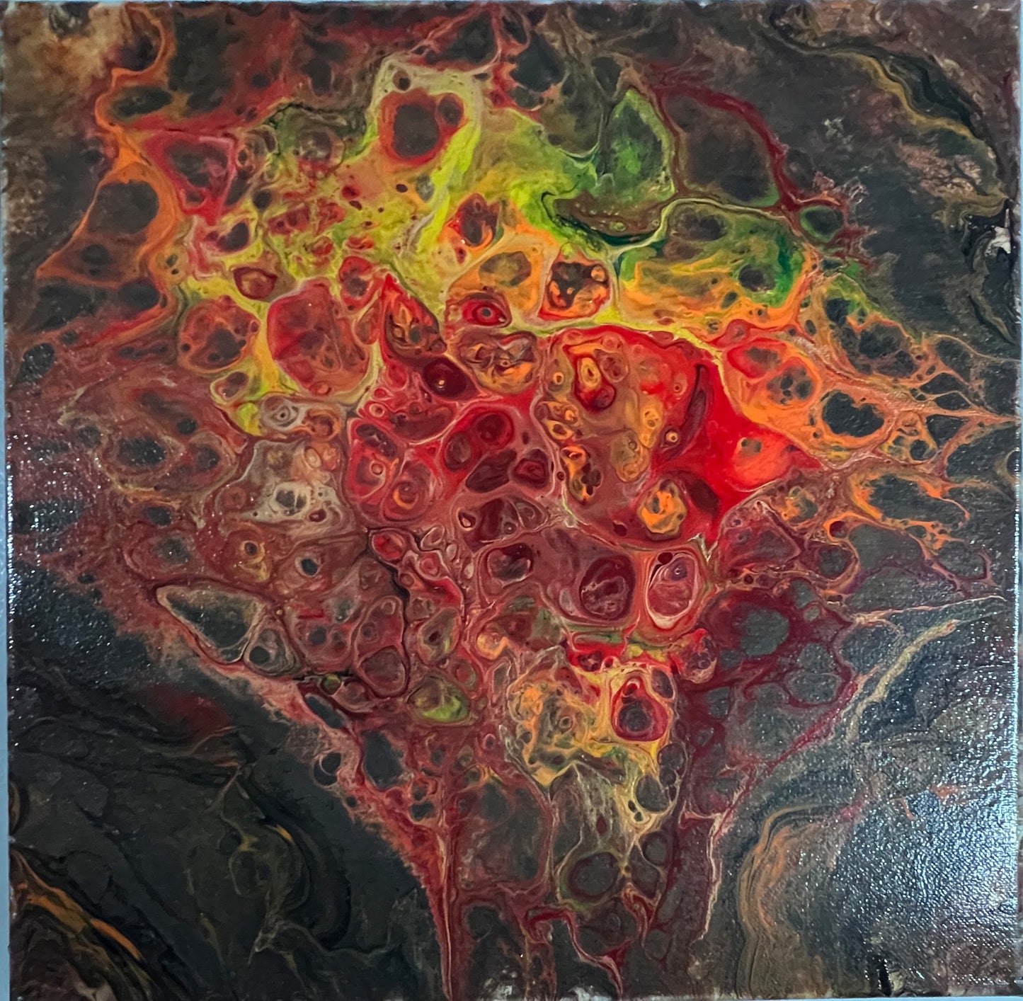 14x14 Acrylic hand made color painting