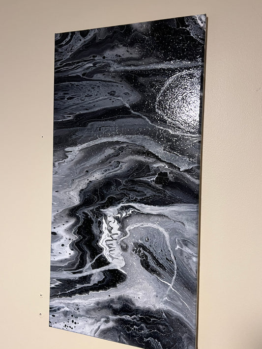 30x15 acrylic hand made monochrome painting