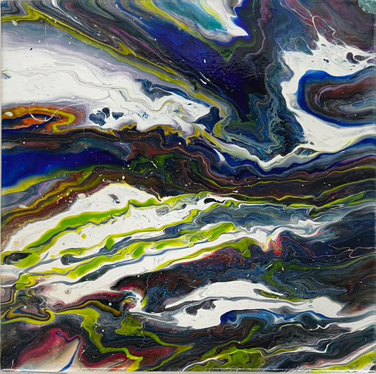 14x14 Acrylic hand made color painting