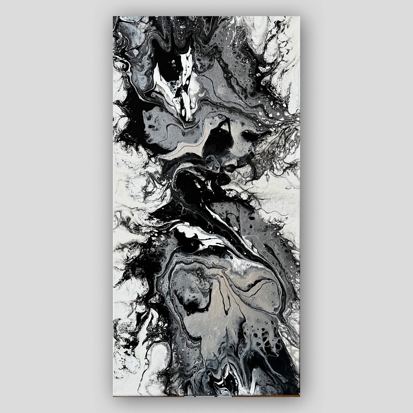 10x20 acrylic hand made monochrome painting on canvas