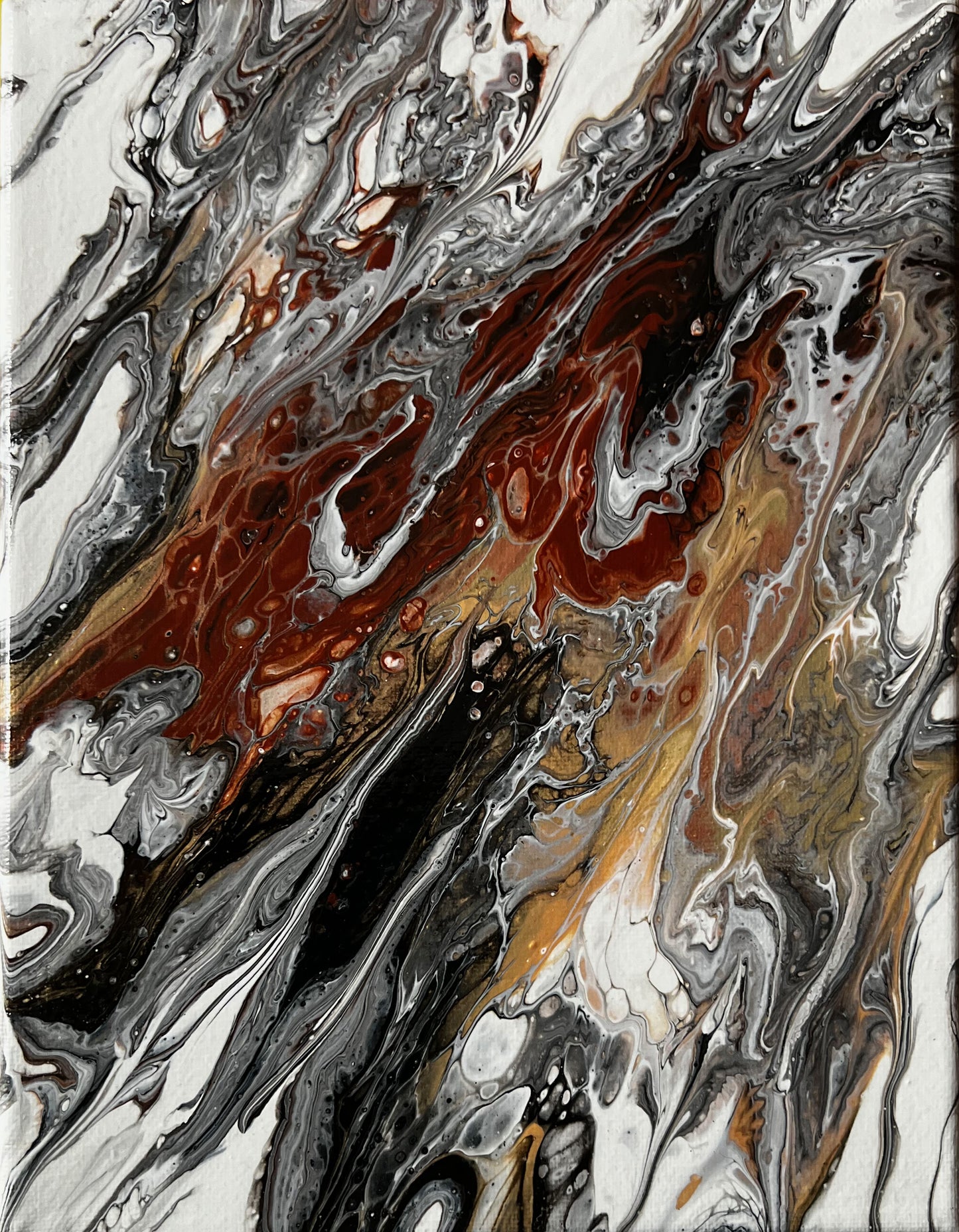 8x10 Acrylic hand made abstract color painting