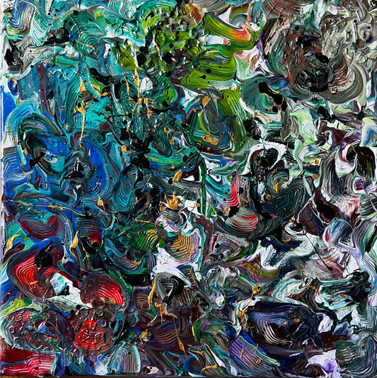 12x12 Acrylic unique and original hand made color painting