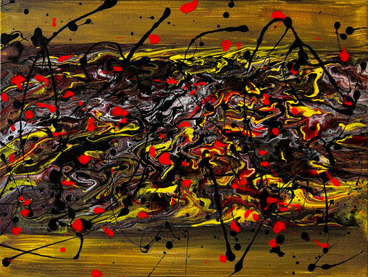 12 inch x 16 inch color abstract unique and original painting on canvas