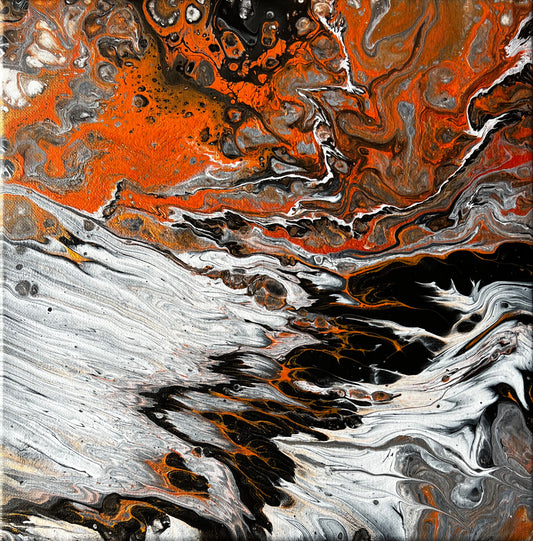 12x12 Acrylic unique and original hand made abstract color painting