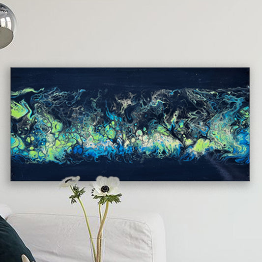 Ethereal Depths - 10x20 acrylic original color painting on canvas