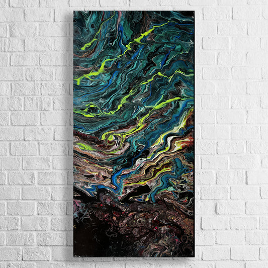 Electric Skies - 10x20 Acrylic hand made abstract painting