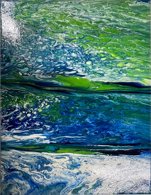 11x14 Acrylic color abstract painting on canvas