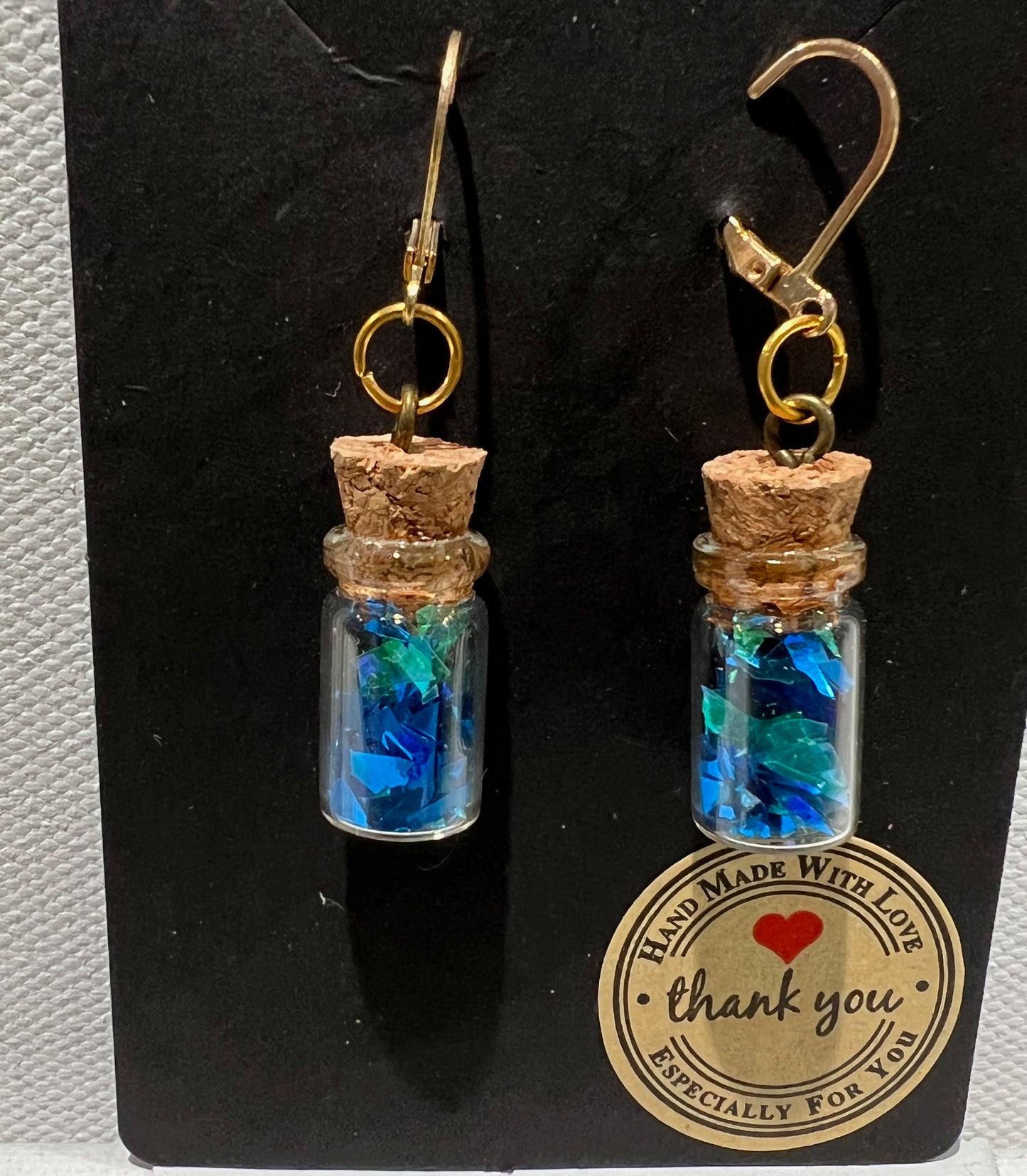 Hand made arts & crafts earring blue