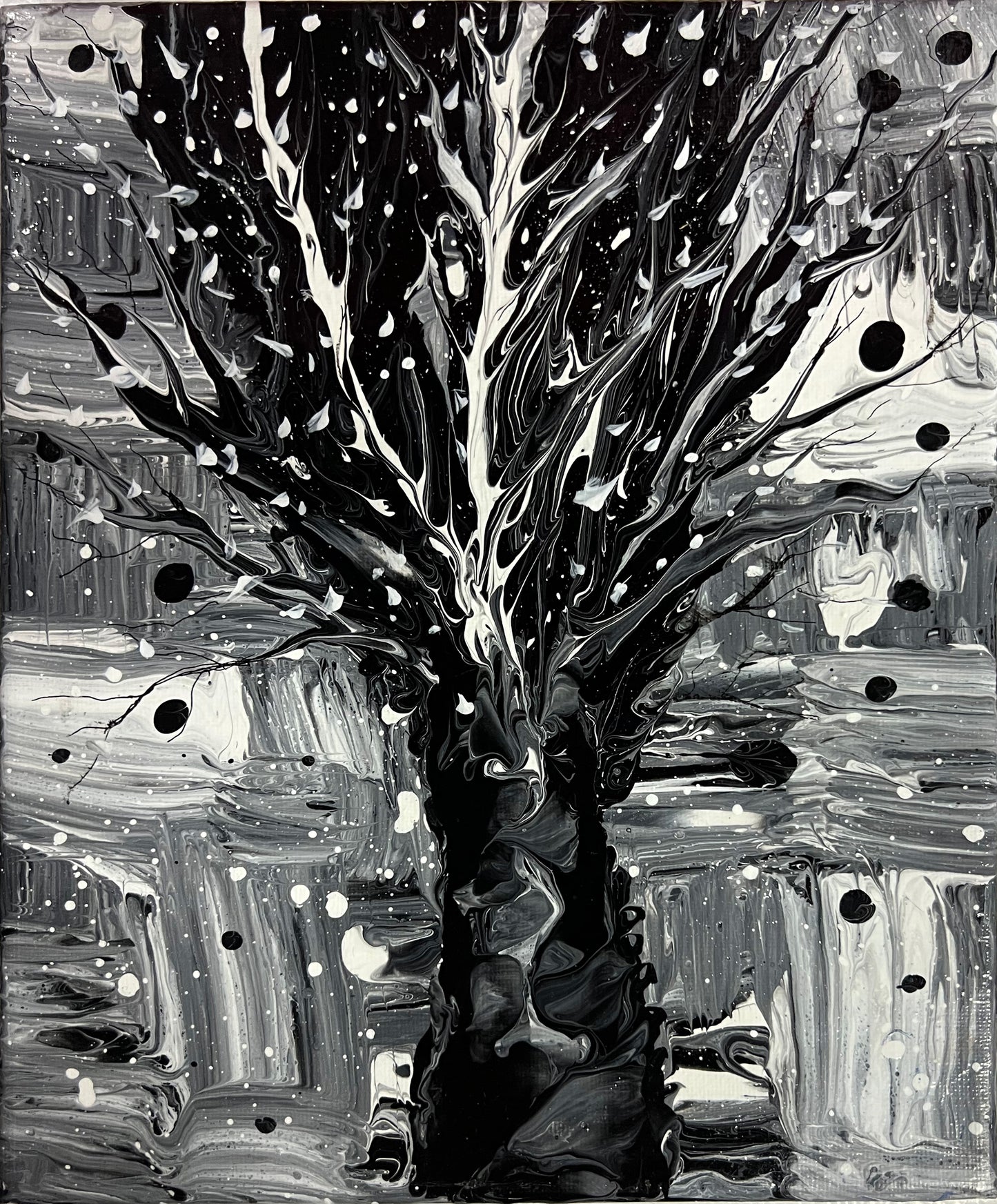 8x10 acrylic hand made monochrome painting